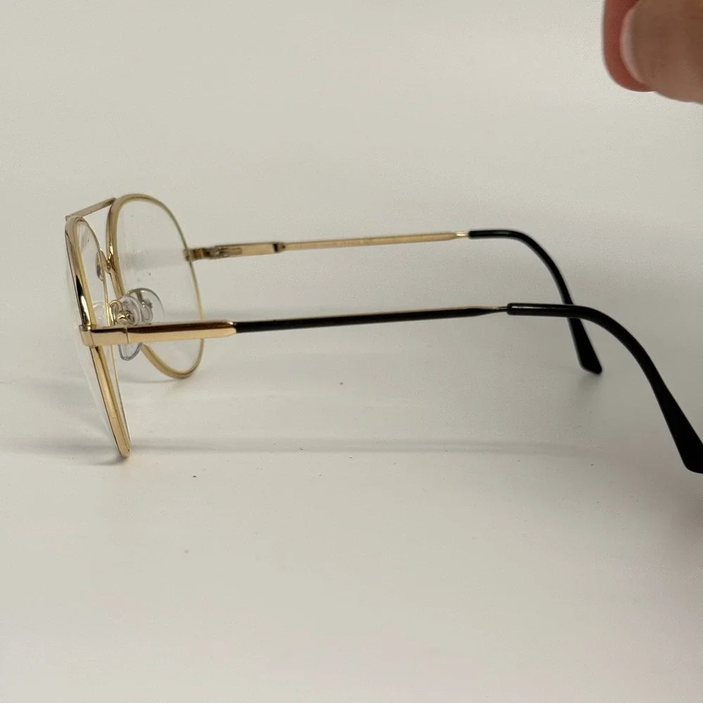 Andre Duval AD 2189 Gold Black Aviator Glasses Frames France 140 Vintage Style
